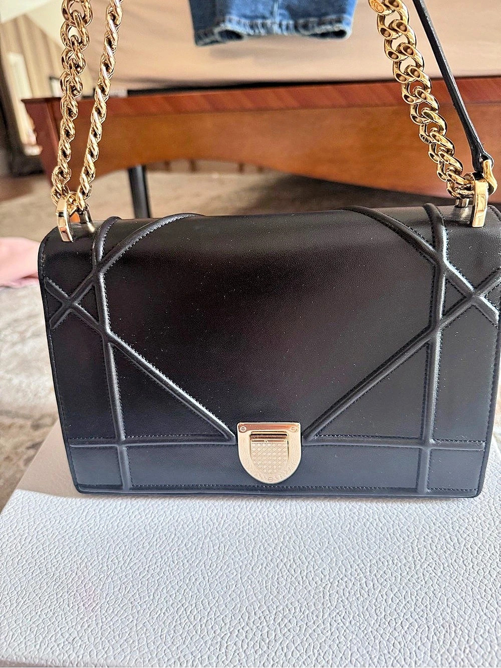 Dior Geometric Shoulder Bag in Black